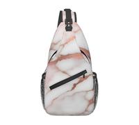YYHWHJDE Cross Chest Bag Diagonally - Borsa a tracolla di qualità, resistente e spaziosa, per uomini e donne, motivo marmo oro rosa, stampa di sfondo, nero, taglia unica, Nero , Taglia unica