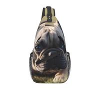 YYHWHJDE Cross Chest Bag Diagonally - Borsa a tracolla di qualità, resistente e spaziosa, per uomini e donne, bulldog francese, immagine carina, nera, taglia unica, Nero , Taglia unica