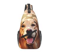 YYHWHJDE Cross Chest Bag Diagonally - Borsa a tracolla di qualità, resistente e spaziosa, per uomini e donne, stampa golden retriever, nera, taglia unica, Nero , Taglia unica