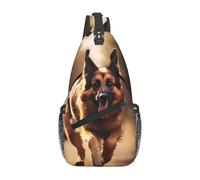 YYHWHJDE Cross Chest Bag Diagonally - Borsa a tracolla di qualità, resistente e spaziosa, per uomini e donne, con immagine di pastore tedesco, nero, taglia unica, Nero , Taglia unica