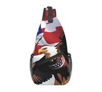 YYHWHJDE Cross Chest Bag Diagonally - Borsa a tracolla di qualità, resistente e spaziosa, per uomini e donne, aquila patriottica USA con stampa bandiera americana, nera, taglia unica, Nero , Taglia