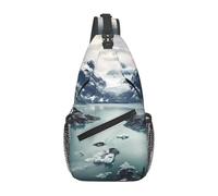 YYHWHJDE Cross Chest Bag Diagonally - Borsa a tracolla di qualità, resistente e spaziosa, per uomini e donne, motivo Glacier Fjord, Alaska, nero, taglia unica, Nero , Taglia unica