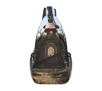 YYHWHJDE Cross Chest Bag Diagonally - Borsa a tracolla di qualità, resistente e spaziosa, per uomini e donne, con stampe gotiche da giardino delle fate