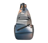 YYHWHJDE Cross Chest Bag Diagonally - Borsa a tracolla di qualità, resistente e spaziosa, per uomini e donne, stampa nave da crociera sul mare, nera, taglia unica, Nero , Taglia unica