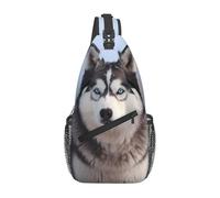 YYHWHJDE Cross Chest Bag Diagonally - Borsa a tracolla di qualità, resistente e spaziosa, per uomini e donne, immagine di husky siberiano, nero, taglia unica, Nero , Taglia unica
