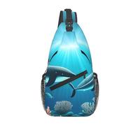 YYHWHJDE Cross Chest Bag Diagonally - Borsa a tracolla di qualità, resistente e spaziosa, per uomini e donne, motivo: balene sotto il mare, colore nero, taglia unica, Nero , Taglia unica