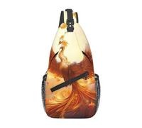 YYHWHJDE Cross Chest Bag Diagonally - Borsa a tracolla di qualità, resistente e spaziosa, per uomini e donne, bella stampa fenice, nero, taglia unica, Nero , Taglia unica