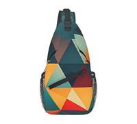 YYHWHJDE Cross Chest Bag Diagonally - Borsa a tracolla di qualità, resistente e spaziosa, per uomini e donne, motivo geometrico astratto, nero, taglia unica, Nero , Taglia unica