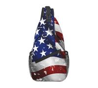 YYHWHJDE Cross Chest Bag Diagonally - Borsa a tracolla di qualità, resistente e spaziosa, per uomini e donne, stampa con bandiera americana, stelle e strisce, nera, taglia unica, Nero , Taglia unica