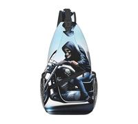 YYHWHJDE Cross Chest Bag Diagonally - Borsa a tracolla di qualità, resistente e spaziosa, per uomini e donne, motivo scheletro, nero, taglia unica, Nero , Taglia unica