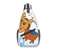 YYHWHJDE Cross Chest Bag Diagonally - Borsa a tracolla di qualità, resistente e spaziosa, per uomini e donne, con stampa di muli, nera, taglia unica, Nero , Taglia unica