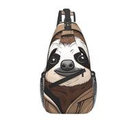 YYHWHJDE Cross Chest Bag Diagonally - Borsa a tracolla di qualità, resistente e spaziosa, per uomini e donne, con stampa di bradipo dei cartoni animati, nera, taglia unica, Nero , Taglia unica