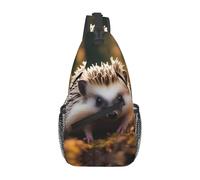 YYHWHJDE Cross Chest Bag Diagonally - Borsa a tracolla di qualità, resistente e spaziosa, per uomini e donne, motivo riccio, nero, taglia unica, Nero , Taglia unica