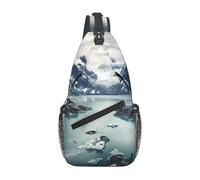 YYHWHJDE Cross Chest Bag Diagonally - Borsa a tracolla di qualità, resistente e spaziosa, per uomini e donne, fiordo glaciale, immagine dell'Alaska, nero, taglia unica, Nero , Taglia unica