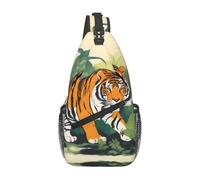 YYHWHJDE Cross Chest Bag Diagonally - Borsa a tracolla di qualità, resistente e spaziosa, per uomini e donne, stampa di cuccioli di tigre della giungla, nera, taglia unica, Nero , Taglia unica