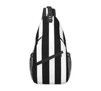 YYHWHJDE Cross Chest Bag Diagonally - Qualità, resistente e spaziosa borsa a tracolla per uomini e donne strisce nero bianco immagine, nero, taglia unica, Nero , Taglia unica