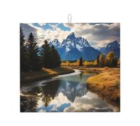 YYHWHJDE Cuscinetto assorbente della cucina di stampa del parco nazionale di Grand Teton, microfibra super assorbente, antiscivolo sovradimensionato