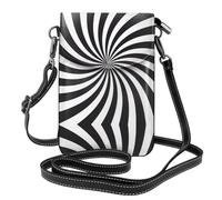 YYHWHJDE Custodia a tracolla in pelle con design a spirale bianca e nera | Copertura di alta qualità dell'unità di elaborazione per le donne di viaggio