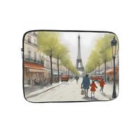 YYHWHJDE Custodia per laptop da 13 pollici con immagine della Torre Eiffel di Parigi Street Scene Eiffel, per uomini e donne, viaggi d'affari, scuola e ufficio uso quotidiano