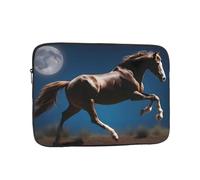 YYHWHJDE Custodia per laptop portatile con stampa di cavallo sotto la luna da 12 pollici borsa antiurto per uomini e donne viaggi d'affari e ufficio uso quotidiano