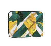 YYHWHJDE Custodia per laptop portatile con stampa in marmo giallo verde borsa antiurto da 12 pollici per uomini e donne viaggi d'affari e uso quotidiano in ufficio