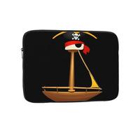 YYHWHJDE Custodia protettiva antiurto portatile per laptop da 13 pollici, con stampa di cappello da pirata su una barca a vela, per uomini e donne, viaggi d'affari e uso quotidiano in ufficio