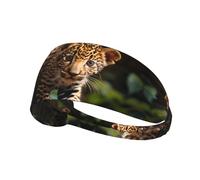 YYHWHJDE Cute Baby Jaguar Picture Sport Fascia per le donne a prova di sudore fascia elastica estiva