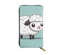 YYHWHJDE Cute Cartoon Sheep Prints Portafoglio lungo pochette in pelle Progettato per ragazze e donne alla moda elegante e personalizzato 19 x 10,5 cm, nero, taglia unica, Nero , Taglia unica