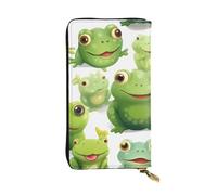 YYHWHJDE Cute Frogs - Portafoglio lungo in pelle di qualità per ragazze e donne, alla moda, 19 x 10,5 cm, Nero , Taglia unica