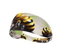 YYHWHJDE Cute Little Bee Picture Fascia sportiva per le donne a prova di sudore fascia elastica estiva