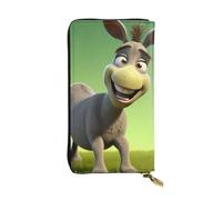 YYHWHJDE Cute Little Donkey Picture Quality Leather Long Clutch Portafoglio Progettato per Ragazze e Donne Alla Moda Elegante 19 x 10,5 cm, Nero , Taglia unica