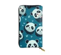 YYHWHJDE Cute Little Panda - Portafoglio lungo in pelle di qualità per ragazze e donne, alla moda, 19 x 10,5 cm, Nero , Taglia unica