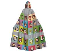 YYHWHJDE Cute Monkey Prints Adult Hooded Cloak è un poncho con cappuccio super grande, confortevole e resistente per Halloween