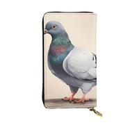 YYHWHJDE Cute Pigeon Picture Quality Leather Long Clutch Wallet Progettato per Ragazze e Donne Alla Moda Elegante 19 x 10,5 cm, Nero , Taglia unica