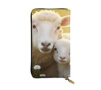 YYHWHJDE Cute Sheep with Mother Portafoglio lungo pochette in pelle stampata Progettato per ragazze e donne alla moda elegante e personalizzato 19 x 10,5 cm, nero, taglia unica, Nero , Taglia unica
