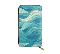 YYHWHJDE Dawn Ocean Waves Portafoglio lungo in pelle stampata Progettato per ragazze e donne alla moda elegante e personalizzato 19 x 10,5 cm, nero, taglia unica, Nero , Taglia unica