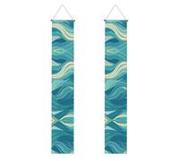 YYHWHJDE Dawn Ocean Waves - Striscione per portico di laurea, robusto, durevole, lavabile e riutilizzabile, 30,5 x 180 cm