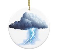 Yyhwhjde Decorazione circolare con tuoni assordanti e fulmini, decorazione per supermercato, ceramica, inverno, Natale, festa, casa