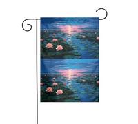 YYHWHJDE Decorazione per cortile con bandiera del loto e palude, 30,5 x 45,7 cm, spessa e durevole