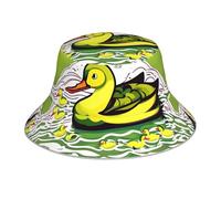 YYHWHJDE Duck Flock Game Pattern Reflective Bucket Hat Unisex Leggero, Traspirante, Pieghevole Nero