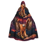 YYHWHJDE Eagle Soaring Hunting - Mantello con cappuccio per Halloween, per adulti, senza cerniera, comodo e durevole per giochi di ruolo