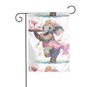YYHWHJDE Elefante che canta e danzante Modello Asta da giardino Decorazione per cortile esterno su entrambi i lati 30,5 x 45,7 cm