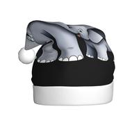 YYHWHJDE Elefante madre e figlio stampe cappello di Natale per adulti qualità accessorio festivo realizzato morbido, leggero