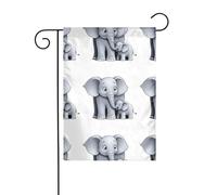 YYHWHJDE Elefante madre e figlio stampe giardino pennone esterno cortile decorazione moda 30,5 x 45,7 cm