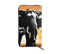 YYHWHJDE Elephant and Giraffe in The Sunset - Portafoglio lungo in pelle di qualità, progettato per ragazze e donne alla moda, elegante, 19 x 10,5 cm, Nero , Taglia unica