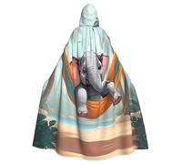 YYHWHJDE Elephant In A Hammock Prints Adult Hooded Cloak è un poncho con cappuccio super grande, confortevole e resistente per Halloween