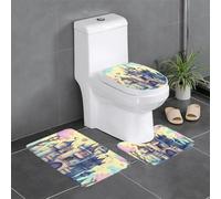 YYHWHJDE Fairytale Castle Picture Anti Slip Floor Mat Set Tre Pezzi Tappeto Bagno Antiscivolo Durevole