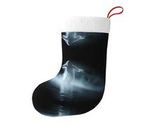 YYHWHJDE Fantasma bianco nella nebbia Immagine Natale calzini decorativi Calza Colori vivaci aggiungono un'atmosfera festosa