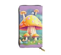 YYHWHJDE Fantasy Dream Mushroom Prints Portafoglio lungo pochette in pelle Progettato per ragazze e donne alla moda elegante e personalizzato 19 x 10,5 cm, nero, taglia unica, Nero , Taglia unica