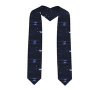 YYHWHJDE Fascia d'onore in raso appiattito Serene blu vista notturna modello scialle laurea 182,9 cm, regalo di laurea per lei/lui, Angolo acuto, Taglia unica